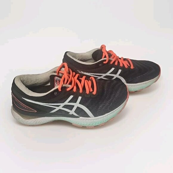 Women's ASICS GEL-Nimbus 22 Running Shoes 1012A587-003 Black/Bio Mint Size 7.5 - Picture 1 of 9